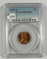 1945-D  Lincoln Cent  PCGS MS-65 Red
