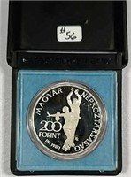 1980  Hungary 200 Forint  Olympic Ice Skater's  PF
