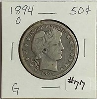 1894-O  Barber Half Dollar  G