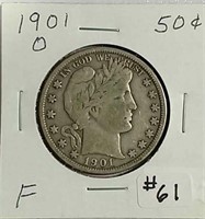 1901-O  Barber Half Dollar  F