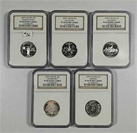 5 Coin set of 1999-S Silver State Quarters