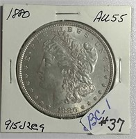 1880  Morgan Dollar  AU-55