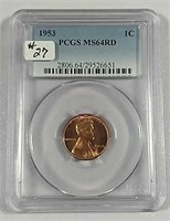 1953  Lincoln Cent  PCGS MS-64 Red