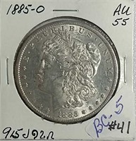1885-O  Morgan Dollar  AU-55