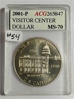 2001-P  US. Capitol Visitor Center silver dollar