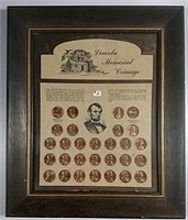 Framed set of 29 Lincoln Memorial Cents