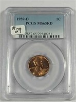 1959-D  Lincoln Cent  PCGS MS-65 Red