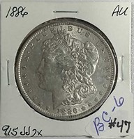 1886  Morgan Dollar  AU