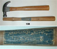 MOUND CITY ST. LOUIS claw hammer & spare handle