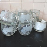 Nescafe Glass Mugs and Creamer with Lid