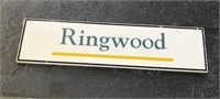 "RINGWOOD" ENAMEL STATION SIGN