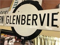 "GLENBERVIE" 1940'S ENAMEL TARGET STATION SIGN
