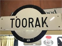 "TOORAK" 1940'S ENAMEL TARGET STATION SIGN