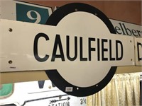 "CAULFIELD" 1940'S ENAMEL TARGET SIGN