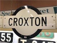 "CROXTON" 1940'S ENAMEL TARGET STATION SIGN