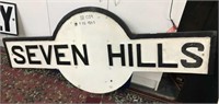 "SEVEN HILLS" PLATFORM RAILWAY SIGN