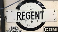 "REGENT"  BULLSEYE STATION ENAMEL SIGN