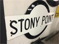 "STONY POINT"  BULLSEYE STATION ENAMEL SIGN