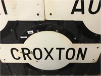 "CROXTON"  BULLSEYE STATION ENAMEL SIGN