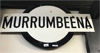 "MURRUMBEENA"  BULLSEYE STATION ENAMEL SIGN