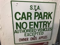 "CAR PARK NO ENTRY SIGN" - 60CM X 60CM