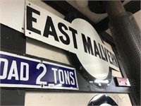 "EAST MALVERN"  BULLSEYE STATION ENAMEL SIGN