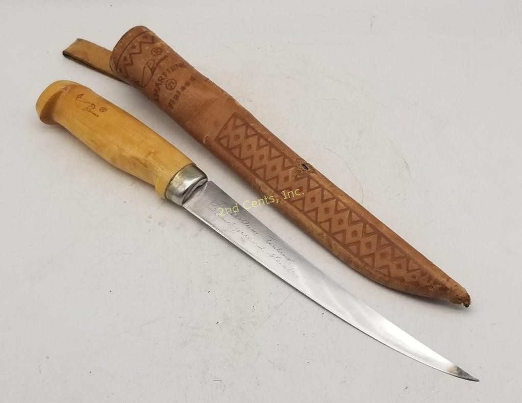 Vintage J Marttiini Fillet Knife Fishing W/ Sheath