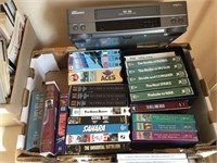 Box lot of mostly military VHS tape’s including