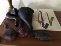 Lot of five smoking pipe cases and related book.