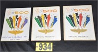 (3) "Indy 500" Official Programs (3x's the money)