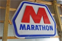 nice "Marathon" polycarbonate faced, embossed sign