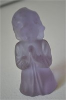 Lalique France Violet Art Glass Girl Praying