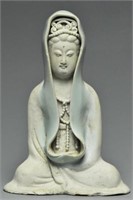 A SONG DYNASTY QINGBAI FIGURE OF GUANYIN AND BOX