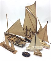 Lot Of Wooden Model Sailboats