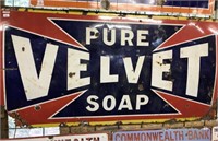 PURE VELVET SOAP EMBOSSED SIGN