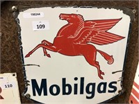 MOBIL GAS PEGASUS ENAMEL SIGN
