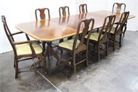 Vintage Duncan Phyfe Triple Pedestal Banquet Table