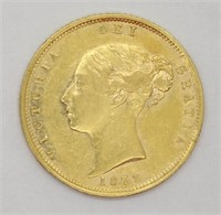 1872 Queen Victoria Great Britain London Gold 1/2
