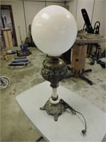 Antique Lamp Electrified, 29" T