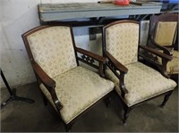 Two Upholstered Arm Chairs