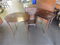 Vintage Night Stand & 3 Occasional Tables