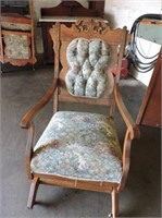 Antique Upholstered Rocker