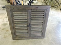 Decorative Mirror with Shutters, 23" x 23"