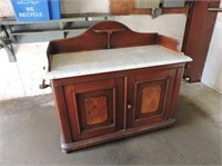Marble Top Victorian Side Board, 45" x 21" x 40"