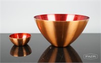 Pair of Copper and Enamel Bowls