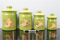 Set of 4 Kromex containers with fruit design