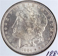 Coin 1884-O Morgan Silver Dollar Brilliant Unc.