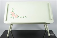 Vintage green flowered bed tray
