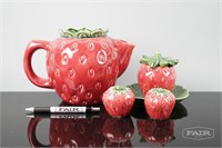 Set of Cemar Strawberry Ceramics