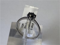 10K White Gold Black Diamond (0.85ct) Ring